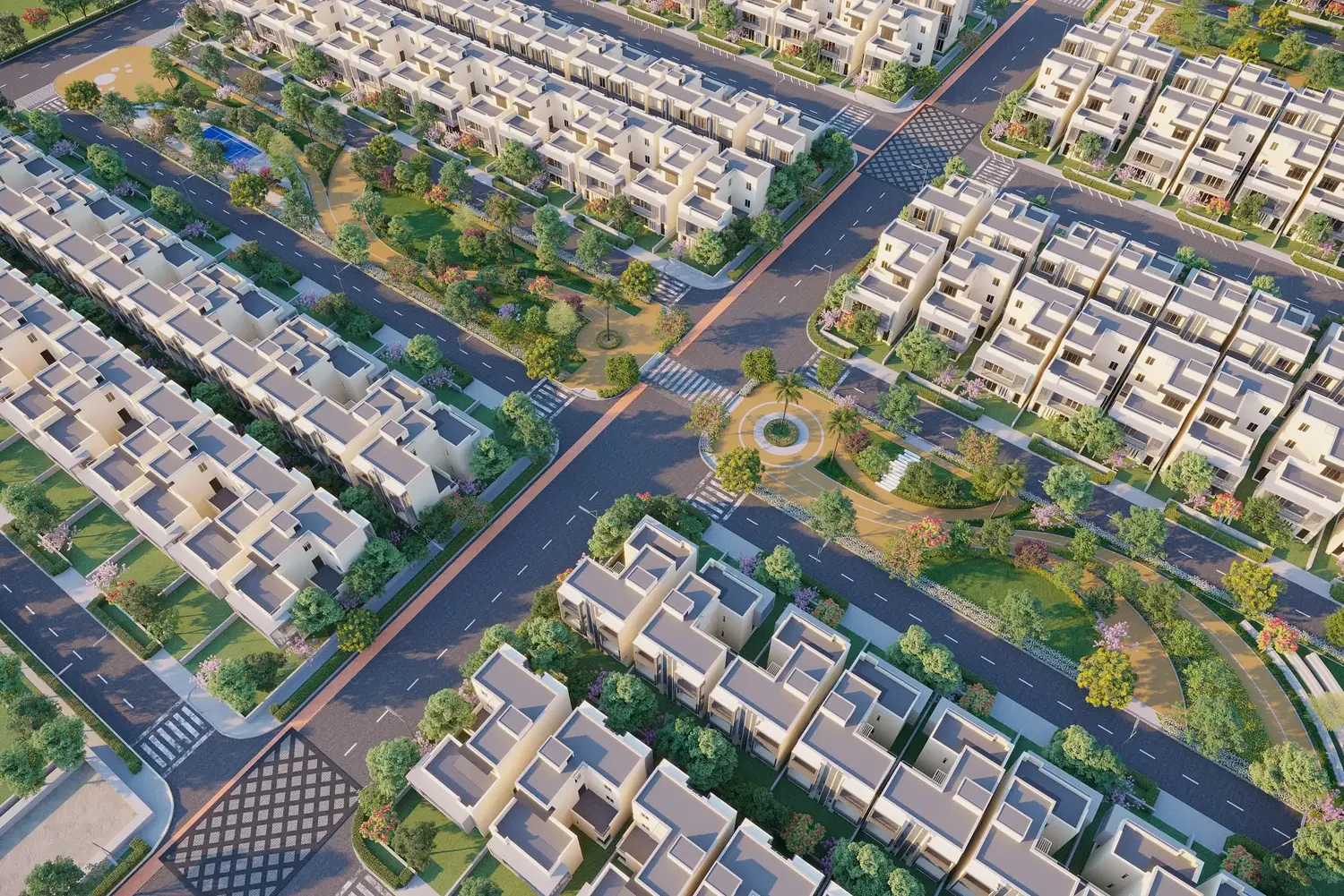 aerial view park estate